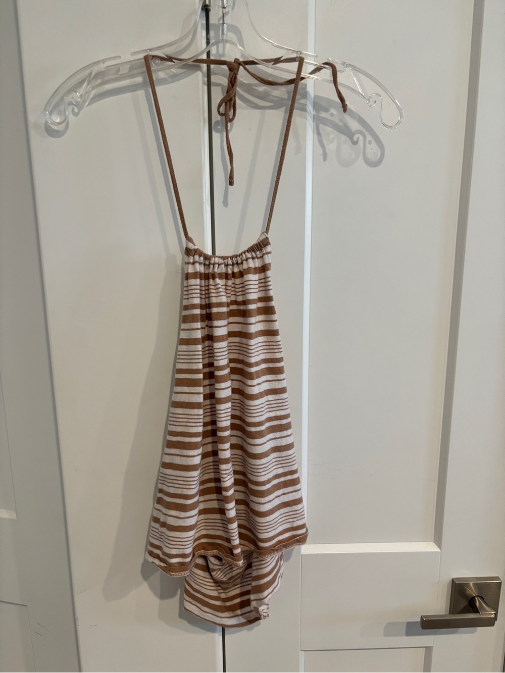 American Eagle Outfitters Striped Halter Top in Brown & White. Size L